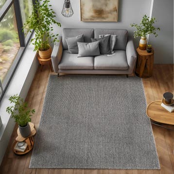 Laagpolig Vloerkleed | Loom | Uni | Grijs | 160x230 cm, Verzenden, Nieuw