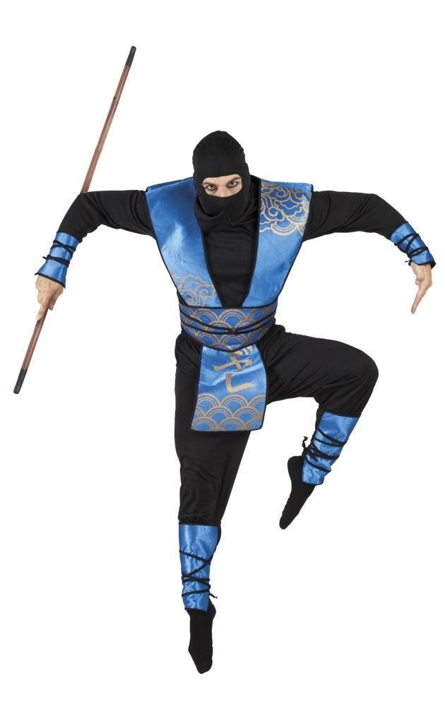 Blauwe ninja pak mannen, Kleding | Heren, Carnavalskleding en Feestkleding, Nieuw, Ophalen of Verzenden