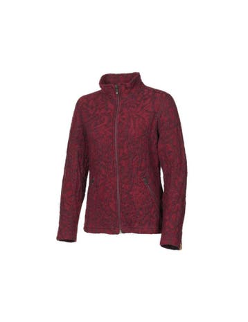 Ivanhoe dames wollen full-zip vest Tuva Jaquard Deep Red..., Kleding | Dames, Ivanhoe of Sweden, Verzenden, Nieuw, Rood