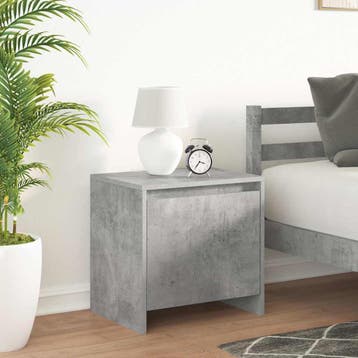 vidaXL Nachtkastje 45x34x44,5 cm bewerkt hout betongrijs, Minder dan 45 cm, Verzenden, Nieuw, Minder dan 55 cm