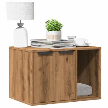 vidaXL Kattenbakkast 60x40x40 cm bewerkt hout artisanaal, Verzenden, Nieuw