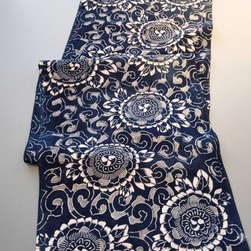 Vintage Japanse Katazome indigo-geverfde katoenen stof -, Antiek en Kunst