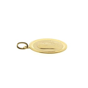 Gouden hanger afgebeeld met Maria (Hanger of bedel), Ophalen of Verzenden, Gebruikt, Goud, Overige merken