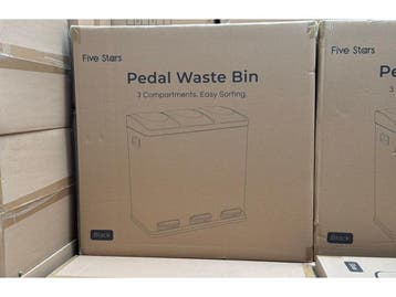 Five Stars® Prullenbak 60L - Pedaalemmer 3x20L -, Verzenden, Nieuw