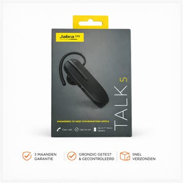 Jabra Talk 5 Bluetooth Handsfree Headset - Zwart, Audio, Tv en Foto, Koptelefoons, Verzenden, Zo goed als nieuw, Draadloos