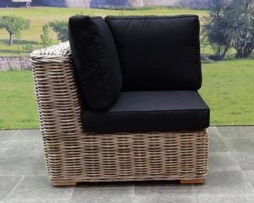 Nissah modulair hoek loungeset 6-delig naturel rotan, Tuin en Terras, Tuinsets en Loungesets, Ophalen of Verzenden, Nieuw