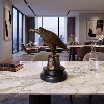Beeld, Exclusief bronzen sculptuur van een adelaar. Naar: