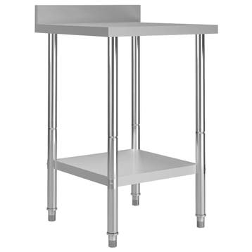 vidaXL Keukenwerktafel met spatscherm 60x60x93 cm roestvrij, Verzenden