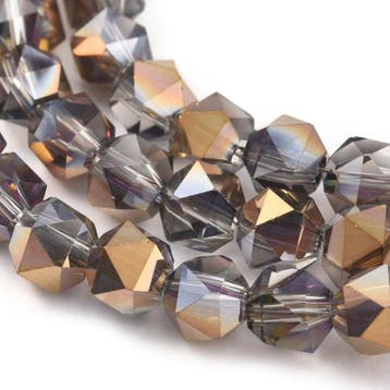 15 x Ronde Top Facet Glaskralen – Golden Plated – 6 x 6, Ophalen of Verzenden, Nieuw, Kraal