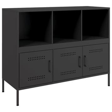 Zwarte Metalen Kast | 100x39cm | 54% Korting, Gebruikt, 100 tot 150 cm, Ophalen of Verzenden, Metaal