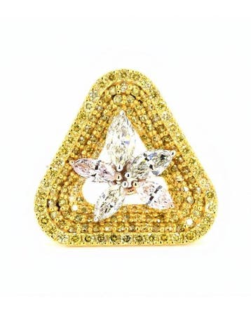 Cocktailring - 18 karaat Witgoud, Geel goud - 1.96ct. tw.