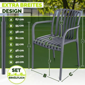 Tuinstoelen - Weerbestendig - Met armleuning - Set van 2 - A, Verzenden, Zo goed als nieuw