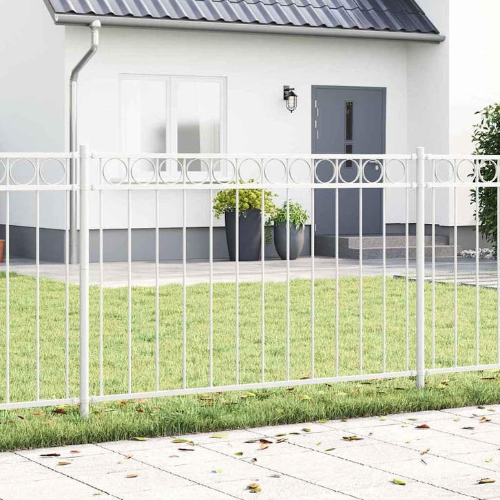 vidaXL Hecelement ASSEN 170 x 150 cm Staal Wit, Tuin en Terras, Schuttingen, Nieuw, IJzer, Verzenden