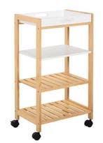 Witte Keukenwagen met Planken & Afneembaar Dienblad, Verzenden, Nieuw