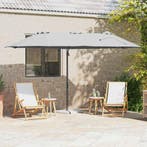 vidaXL Parasol Zand 372 x 198 x 243 cm Polyester en, Tuin en Terras, Parasols, Verzenden, Nieuw, 1 tot 2 meter