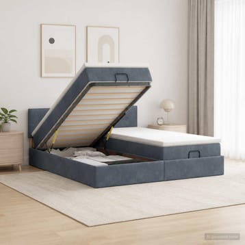 vidaXL Ottoman bed met matras met hoofdeinde 2 st, Huis en Inrichting, Slaapkamer | Bedden, Verzenden, Nieuw, Stof