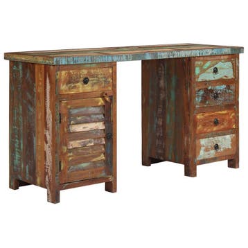 vidaXL Bureau 140x50x77 cm massief gerecycled hout, Huis en Inrichting, Verzenden, Nieuw