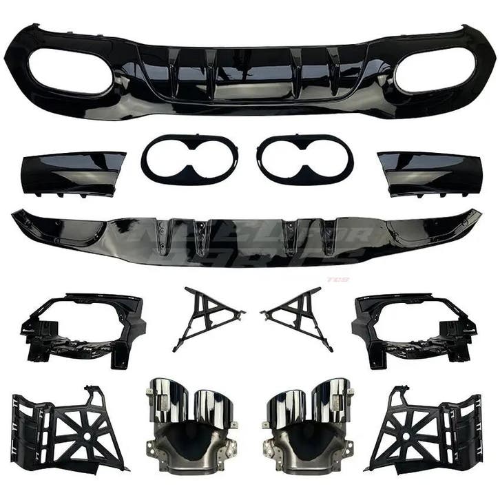 Diffuser With Chrome Exhaust Tips For Mercedes A Class V177, Auto-onderdelen, Carrosserie en Plaatwerk, Ophalen of Verzenden