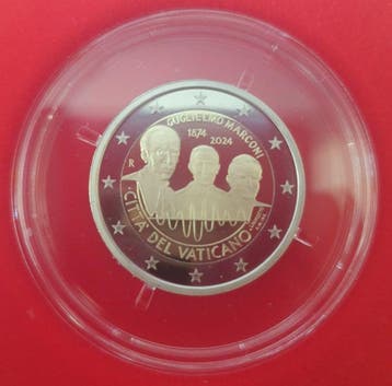 Vaticaan. 2 Euro 2024 Guglielmo Marconi Proof (Zonder, Postzegels en Munten