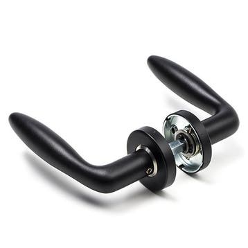 Deurbeslag | Deurklink | Intersteel | Jupiter (RVS, Zwart), Verzenden, Nieuw