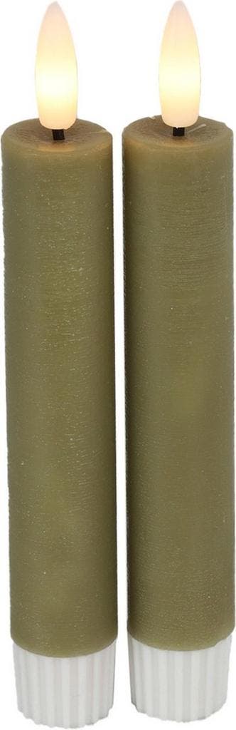 Countryfield Led dinerkaarsen 2x st- beige -H15cm - met, Ophalen of Verzenden, Nieuw
