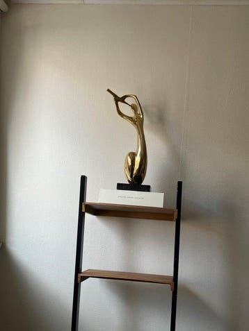 sculptuur, Muzikant - 47 cm - Messing, Marmer