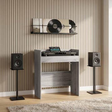 vidaXL DJ Tafel Grijs Sonoma 102 x 45 x 102 cm Bewerkt hout, Muziek en Instrumenten, Verzenden, Nieuw