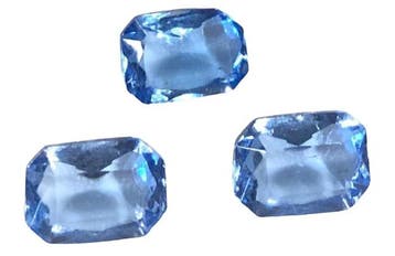 10 DQ Octagon Glas cabochon 8 x 6mm Saffier, Ophalen of Verzenden, Nieuw, Overige typen