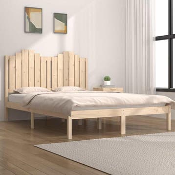 vidaXL Bedframe massief grenenhout 135x190 cm, Bruin, Verzenden, 190 cm of minder, Overige maten