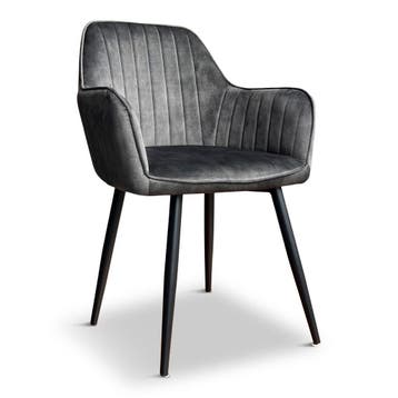 Eetkamerstoel Benjamin met armleuning in luxe velvet stof !, Nieuw, Overige kleuren, Stof