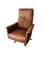 Living XL relaxstoel in leder in de kleur cognac, Minder dan 75 cm, Ophalen of Verzenden, Zo goed als nieuw, Leer