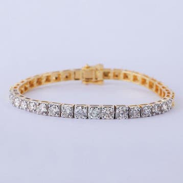 Zonder minimumprijs - Tennis armband - 14 karaat Geel goud -, Sieraden, Tassen en Uiterlijk, Antieke sieraden