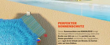 Parasol Hawaii Blauw Ø160cm UV-bescherming 30+, Verzenden, Nieuw