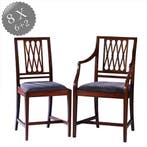 8  Engelse stoelen ca 1890 2 met armleuningen incl herstoffe, Antiek en Kunst, Ophalen of Verzenden
