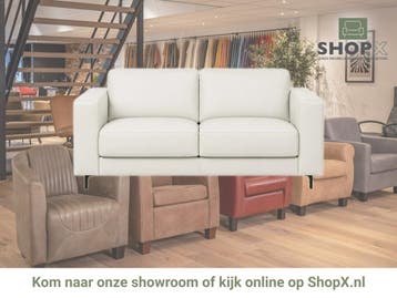Leren bank Clear - 2,5 zits - Toledo Bianco (gebroken wit), Bohemian, Eigentijds, Modern, Retro, Vintage, Nieuw, Ophalen of Verzenden