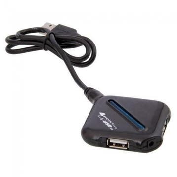 4Poort USB 2.0 Hub Zwart, Ophalen of Verzenden, Nieuw
