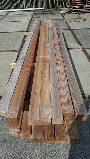 Douglas Paal 12 x 12 cm Geschaafd - Lengte 400 cm, Ophalen of Verzenden, Nieuw