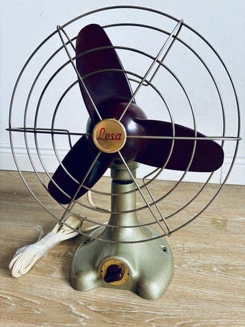 Lesa Elektrische ventilator - ATP/2 - Vernikkeld messing,, Antiek en Kunst