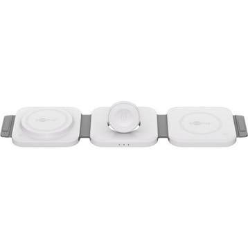 Opvouwbare draadloze oplader | Goobay | 3-in-1 (Qi,15W, Wit), Verzenden, Nieuw