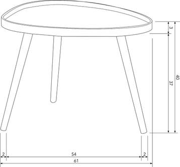 WOOOD Mae Bijzettafel - Grenen/MDF - Sepia - 40x61x50, Verzenden, Nieuw
