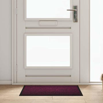 vidaXL Deurmat Bordeauxrood 60 x 40 x 1.2 cm Teddy Stof, Tuin en Terras, Deurmatten, Verzenden, Nieuw