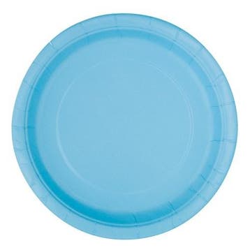 Gebaksbordjes Lichtblauw 18cm (8st), Ophalen of Verzenden, Nieuw