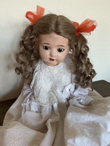 Unmarked - Pop - Painted Composition Head Doll - 1930-1940 -