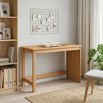 vidaXL Bureau Honingbruin 112 x 50 x 75 cm Massief Vurenhout, Verzenden, Nieuw