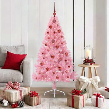 vidaXL Kunstmatig Voorverlicht Kerstboom met 150 LED Roze, Verzenden, Nieuw