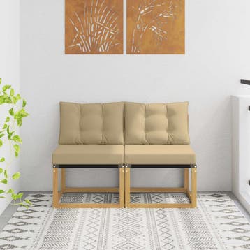 vidaXL 2 st Buiten Midden Sofa Massief acaciahout en, Tuin en Terras, Tuinsets en Loungesets, Verzenden, Nieuw, 2 zitplaatsen