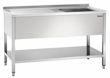 Bartscher Spoeltafel | RVS | 1 spoelbak | 140x70x85 cm, Verzenden, Nieuw in verpakking