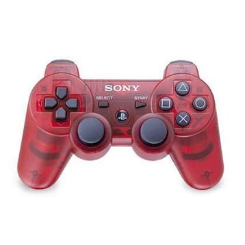 PS3 Controller Dualshock 3 - Transparant Rood - Sony, Ophalen of Verzenden, Zo goed als nieuw