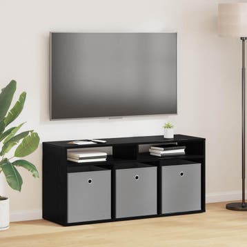 vidaXL Laagkast met lade Zwart Eiken 102 x 32 x 48,5 cm, 100 tot 150 cm, Verzenden, Nieuw, Minder dan 100 cm