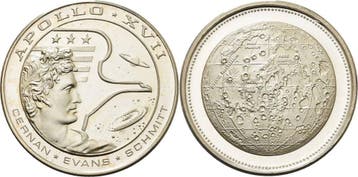 Zilver medaille ohne Jahr Luft- en Raumfahrt, Postzegels en Munten, Penningen en Medailles, Verzenden